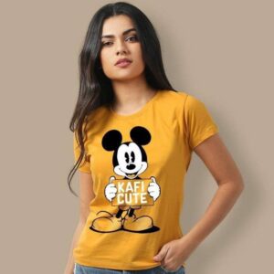 Round Neck Pure Cotton Yellow T-Shirt